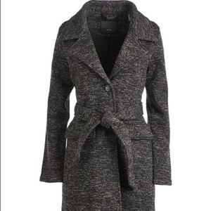 NWT Steve Madden Charcoal Belted Fleece Jacket